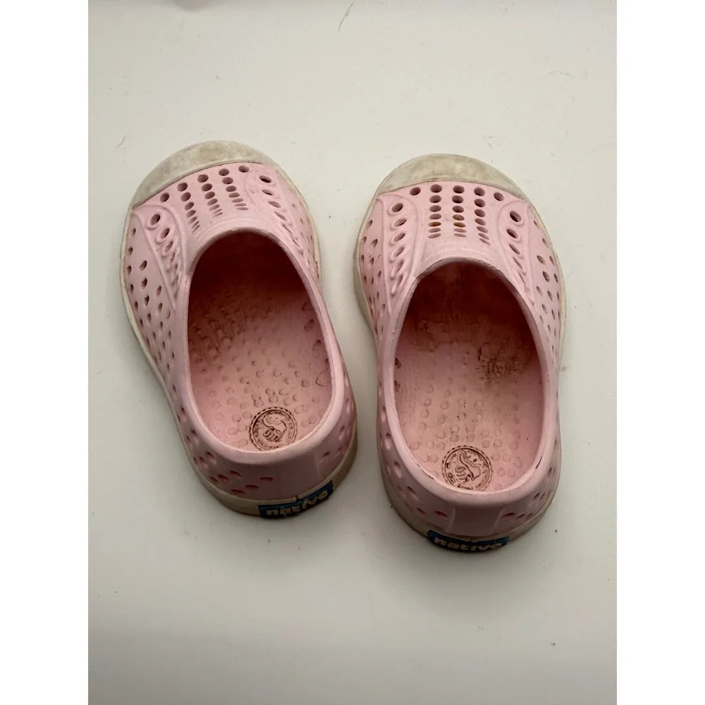 Native Jefferson Kids Size C4 Pink Slip On Perforated Water Shoes Sneakers